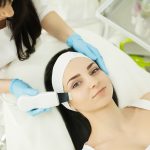 Client enjoying HydraFacial at Bergen Premier Aesthetics clinic