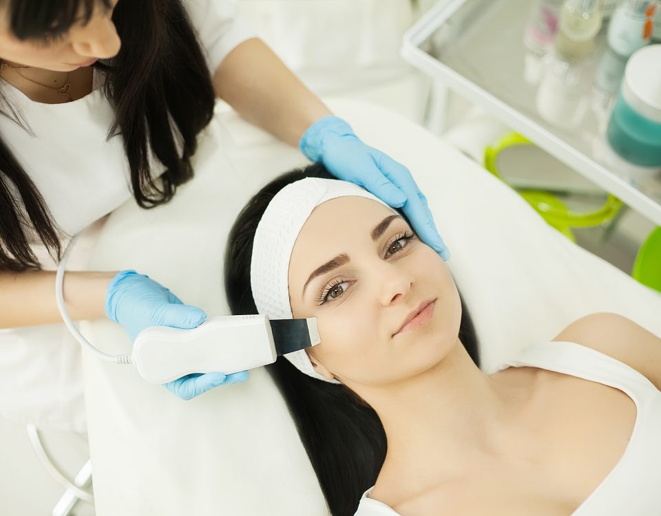 Client enjoying HydraFacial at Bergen Premier Aesthetics clinic