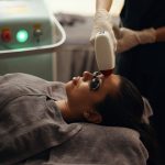 Client receiving Laser Genesis treatment at Bergen Premier Aesthetics